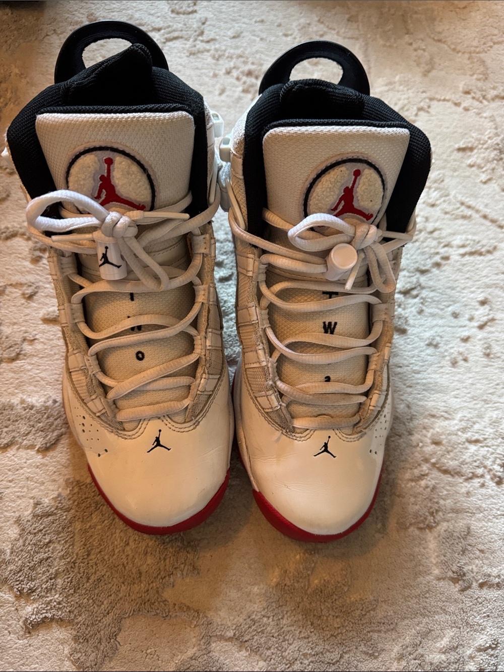 Jordan 6 Rings “White / University Red/Black” Basketball Shoes Youth
